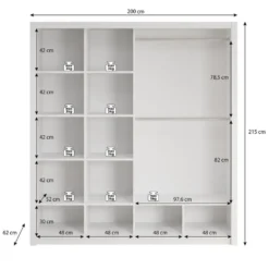 Meubella - Kledingkast Blake - Donker eiken - 200 cm