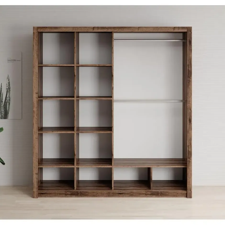 Meubella - Kledingkast Blake - Donker eiken - 200 cm