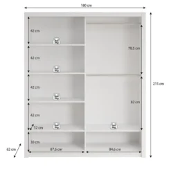 Meubella - Kledingkast Blake - Mat Zwart - 180 cm