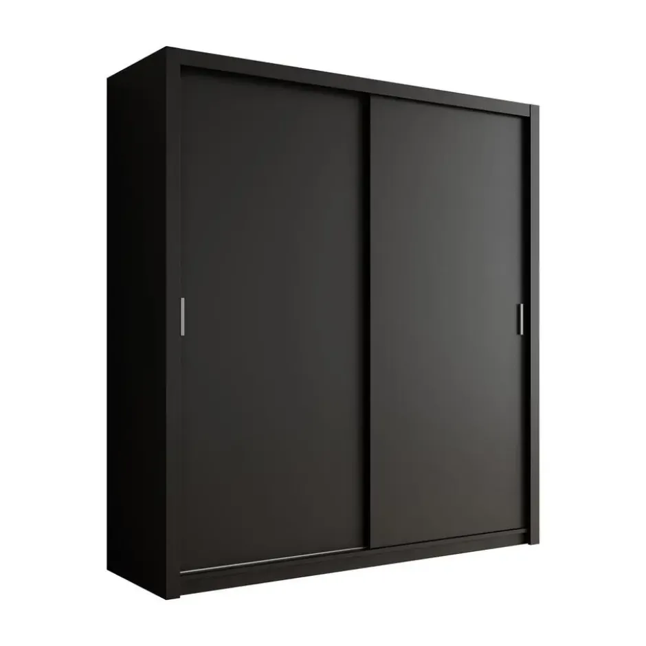 Meubella - Kledingkast Blake - Mat Zwart - 200 cm