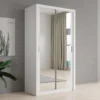 Meubella - Kledingkast Blake - Wit - 120 cm - Met spiegel