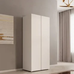 Meubella - Kledingkast Brussel - Wit - 74 cm