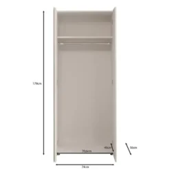 Meubella - Kledingkast Brussel - Wit - 74 cm