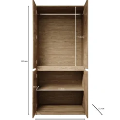 Meubella - Kledingkast Cuarto - Eiken - 91 cm