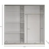 Meubella - Kledingkast Deliryon - Zwart - 200 cm - Met spiegel