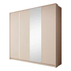 Meubella - Kledingkast Desert - Beige - 220 cm - Met spiegel