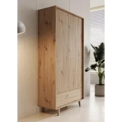 Meubella - Kledingkast Fuzeta - Eiken - 92 cm