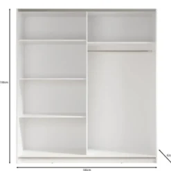 Meubella - Kledingkast Ganaro - Wit - 180 cm