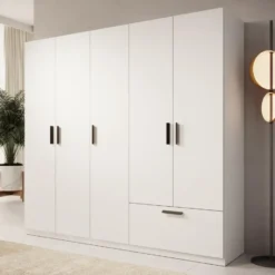 Meubella - Kledingkast Lillian - Wit - 225 cm