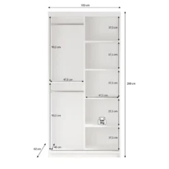 Meubella - Kledingkast Luxor - Zwart - Eiken - 100 cm