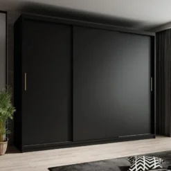 Meubella - Kledingkast Mandalin - Zwart - 250 cm