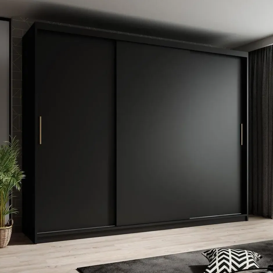 Meubella - Kledingkast Mandalin - Zwart - 250 cm