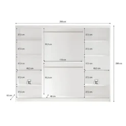 Meubella - Kledingkast Mandalin - Zwart - 250 cm