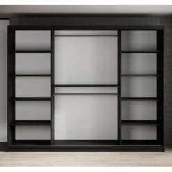 Meubella - Kledingkast Mandalin - Zwart - 250 cm