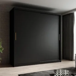 Meubella - Kledingkast Mandalin - Zwart - 200 cm