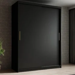 Meubella - Kledingkast Mandalin - Zwart - 150 cm