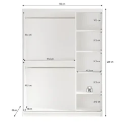 Meubella - Kledingkast Mandalin - Zwart - 150 cm