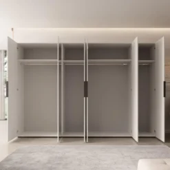 Meubella - Kledingkast Marquesa - Wit - 300 cm - Met spiegel