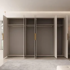 Meubella - Kledingkast Marquesa - Beige - 300 cm - Met spiegel