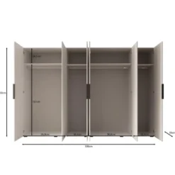 Meubella - Kledingkast Marquesa - Zwart - 300 cm