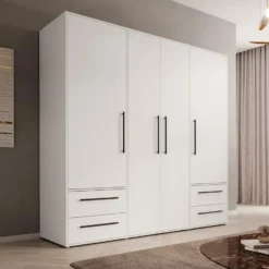 Meubella - Kledingkast Mayen - Wit - 206 cm