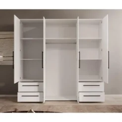 Meubella - Kledingkast Mayen - Wit - 206 cm