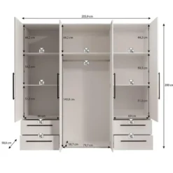Meubella - Kledingkast Mayen - Wit - 206 cm