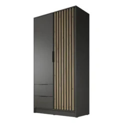 Meubella - Kledingkast Nairobi - Antraciet - Eiken - 105 cm