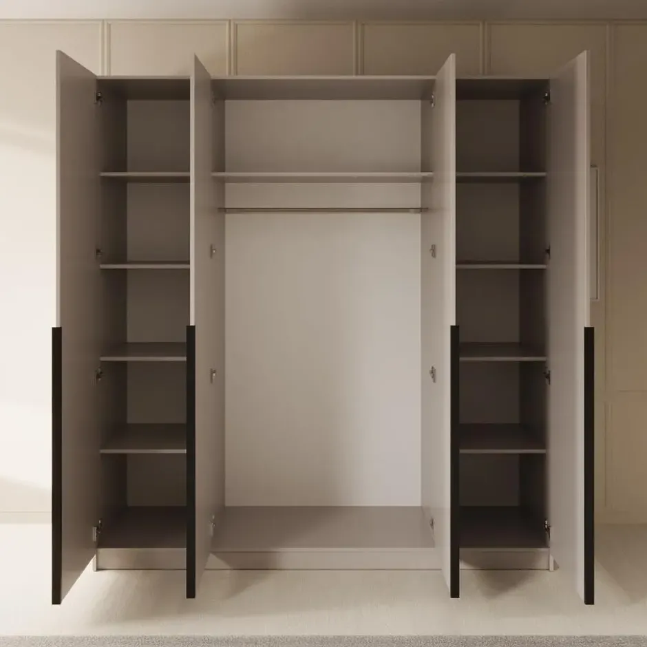 Meubella - Kledingkast Sabre - Beige - 200 cm