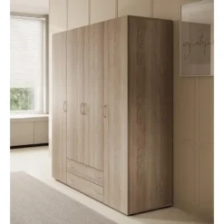 Meubella - Kledingkast Serra - Licht eiken - 160 cm