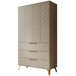 Meubella - Kledingkast Xiano - Beige - 103 cm