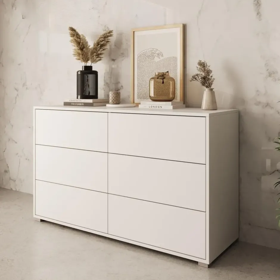 Meubella - Ladekast Gideon - Wit - 120 cm