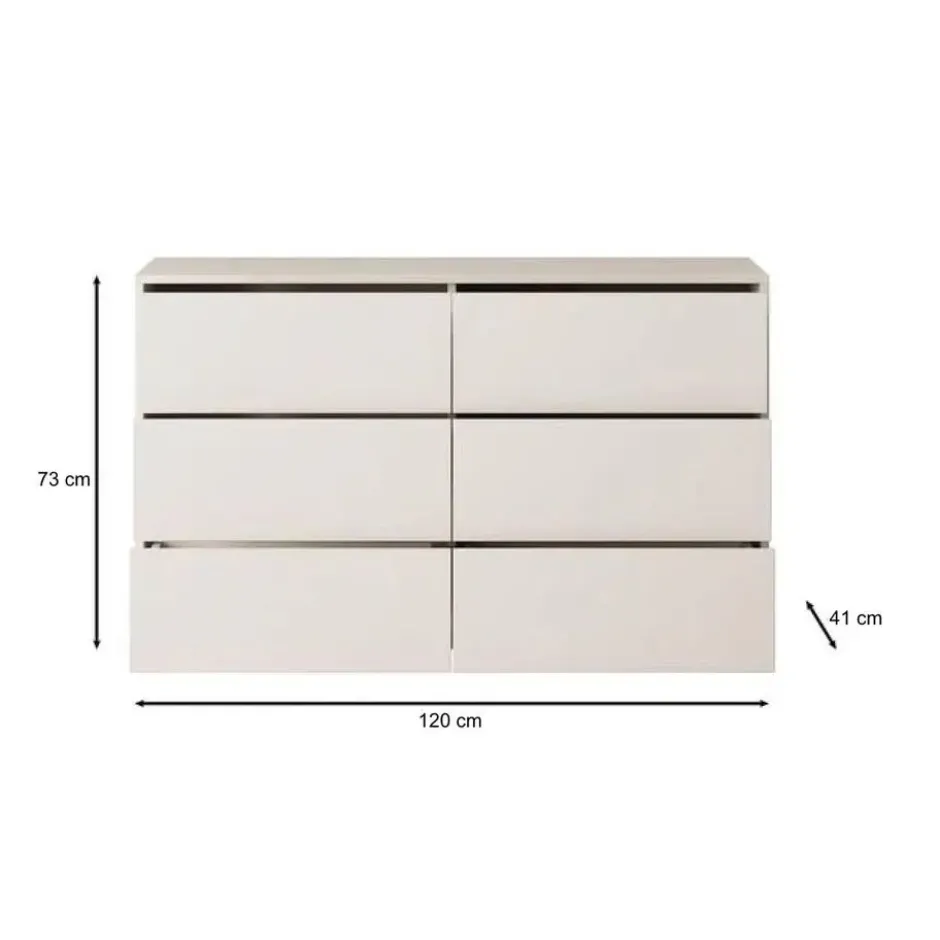 Meubella - Ladekast Gideon - Wit - 120 cm