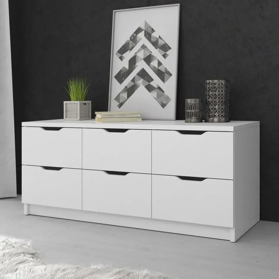 Meubella - Ladekast Kennedy - Wit - 120 cm