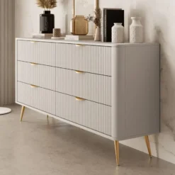Meubella - Ladekast Lima - Beige - 163 cm