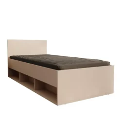 Meubella - Lombok - Eenpersoonsbed - Beige - 90x200 cm