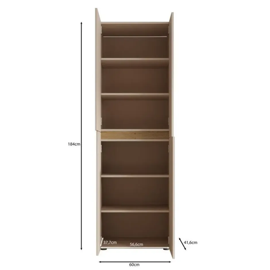 Meubella - Lombok - Kledingkast met 4 deuren - Groen - 60x42x184 cm