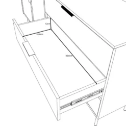 Meubella - Lomo - Dressoir 3 lades - Donker eiken - 181 cm