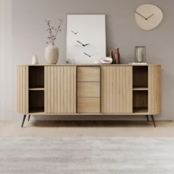Meubella - Loro - Dressoir - Eikenpatroon - 196x82x40 cm