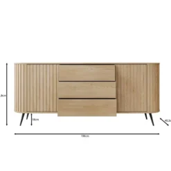Meubella - Loro - Dressoir - Eikenpatroon - 196x82x40 cm