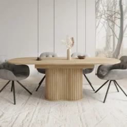 Meubella - Loro - Eetkamertafel uitschuifbaar - Eiken - 180-220x90x76cm