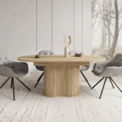 Meubella - Loro - Eetkamertafel uitschuifbaar - Eiken - 180-220x90x76cm