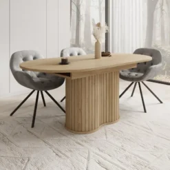 Meubella - Loro - Eetkamertafel uitschuifbaar - Eiken - 180-220x90x76cm