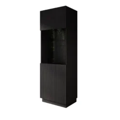 Meubella - Lucera - Vitrinekast - Zwart - 60x42x178 cm