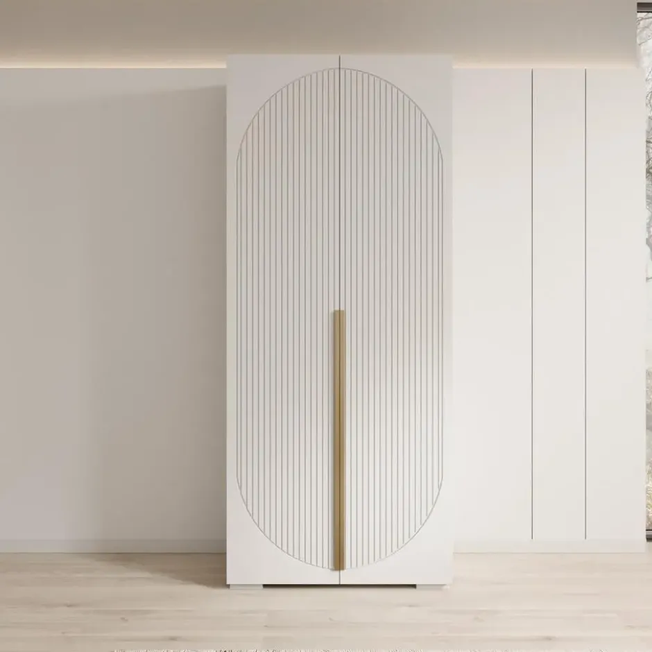 Meubella - Mayfair - Kledingkast 2-deurs - Wit - 100x47x237 cm
