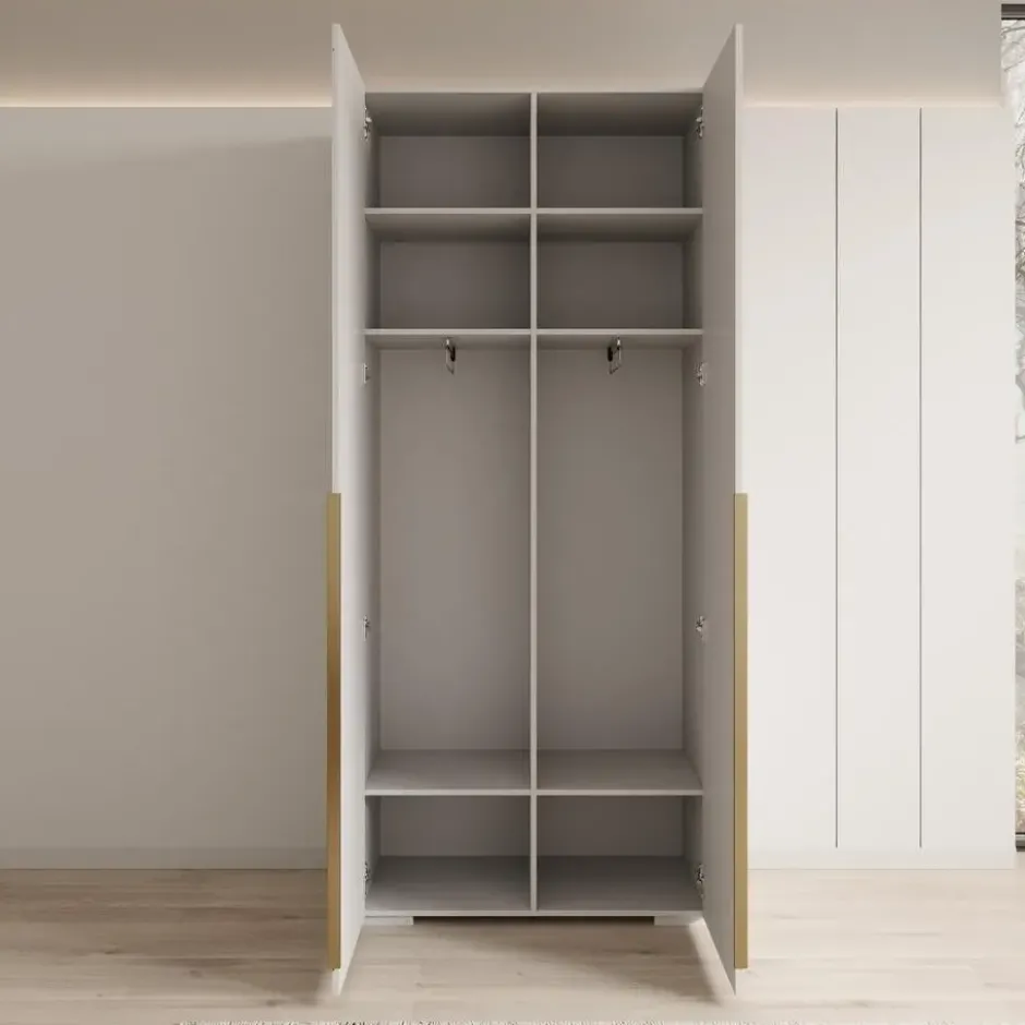 Meubella - Mayfair - Kledingkast 2-deurs - Wit - 100x47x237 cm