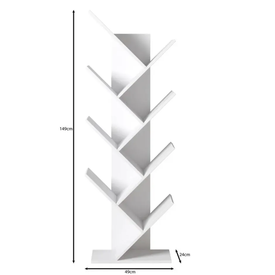 Meubella - Mirabelle - Boekenkast - Eikenpatroon - 49x24x149 cm