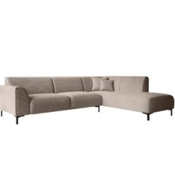 Meubella - Moana - Hoekbank 4-zits - Ribstof bruin - Rechts