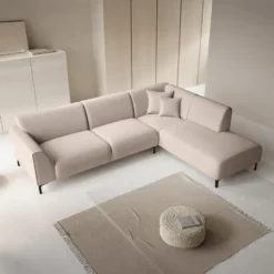 Meubella - Moana - Hoekbank 4-zits - Stof beige - Rechts