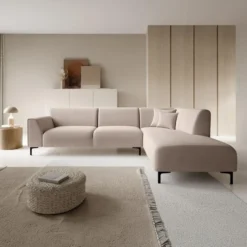 Meubella - Moana - Hoekbank 4-zits - Stof beige - Rechts